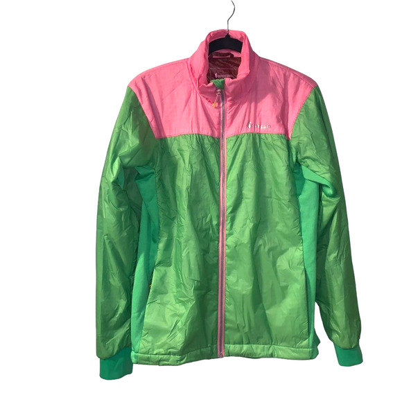 Cotopaxi Women's Pacaya Insulated Jacket Size M Green Pink Preppy Nylon Full Zip - Picture 1 of 9